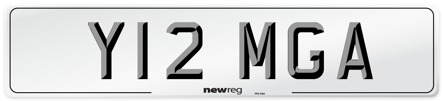 Y12 MGA Number Plate from New Reg